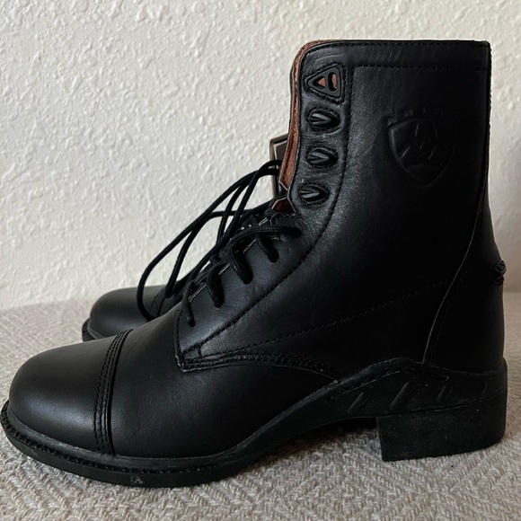 New! Ariat Scout Paddock Black Combat Boots Size 6 - Picture 5 of 7